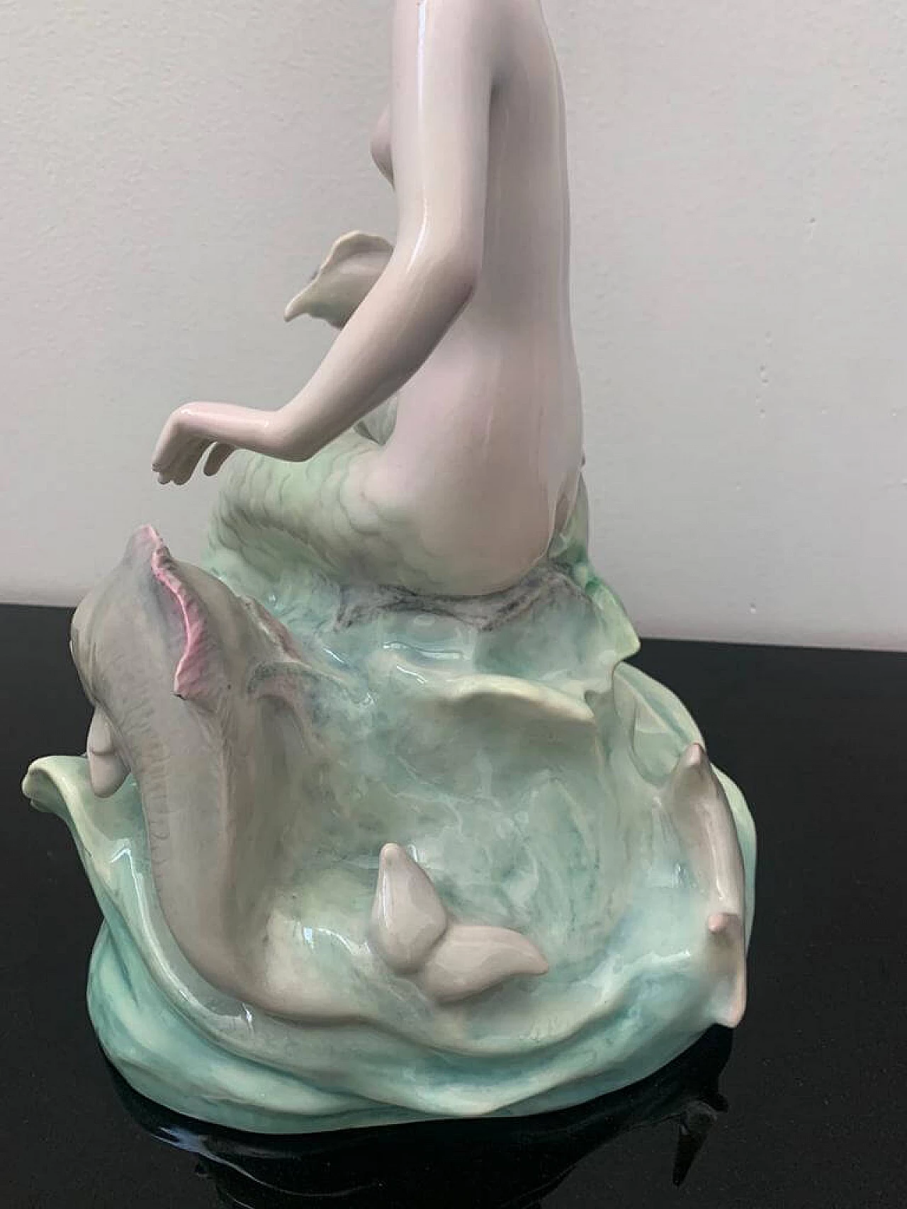 Ceramic sculpture depicting bicaudate mermaid by Le Bertetti, 1930s 12