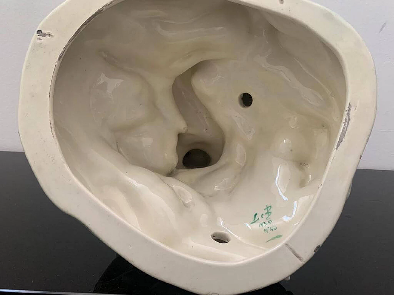 Ceramic sculpture depicting bicaudate mermaid by Le Bertetti, 1930s 13