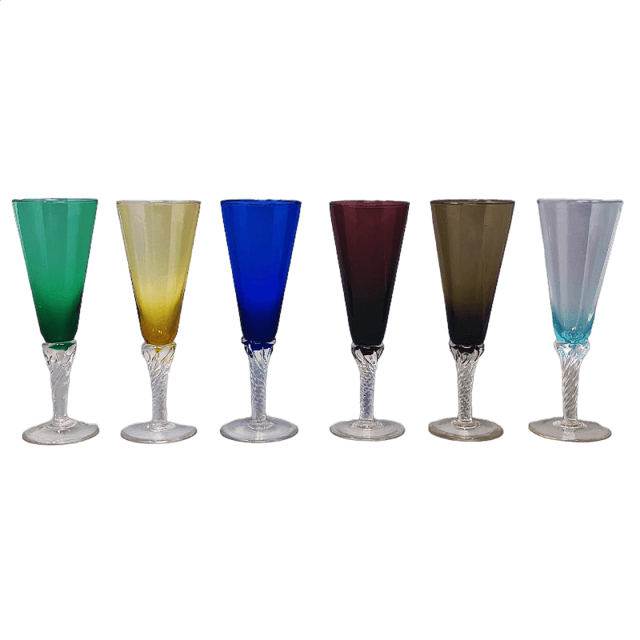 6 Colored Murano glasses by Carlo Nason, 1960s 11