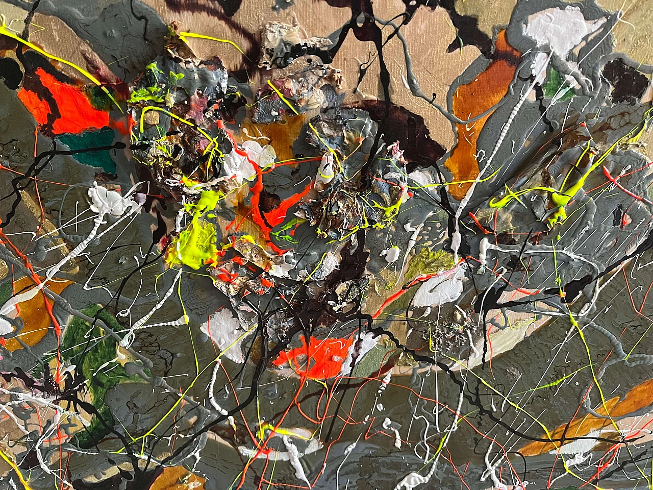 Bruno Carlino, Astrattismo nr. 1, dipinto a tempera e smalto su tavola, anni ‘2000 3