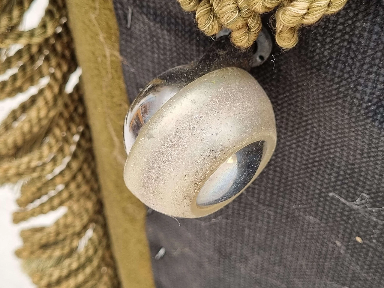 Green velvet armchair with fringes and tassels, 1970s 16