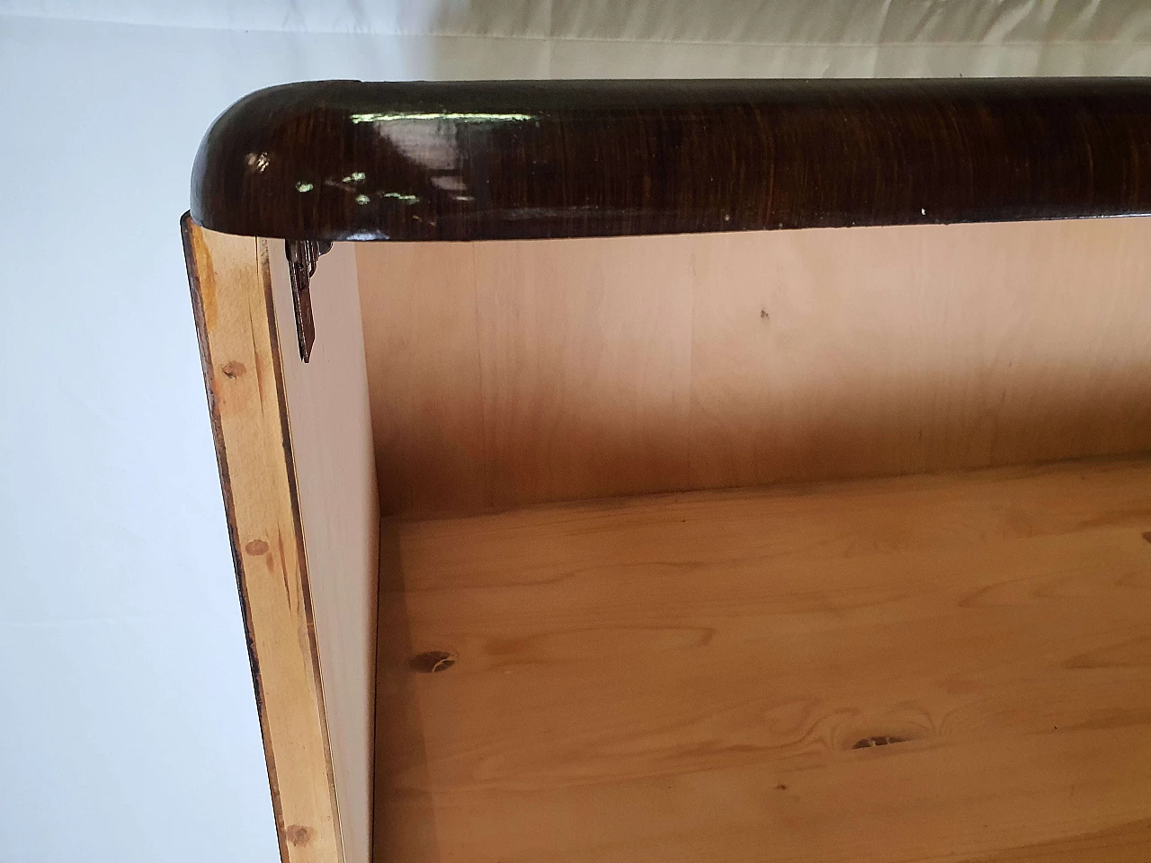 Libreria in radica di mogano a cinque ripiani regolabili, anni '50 5