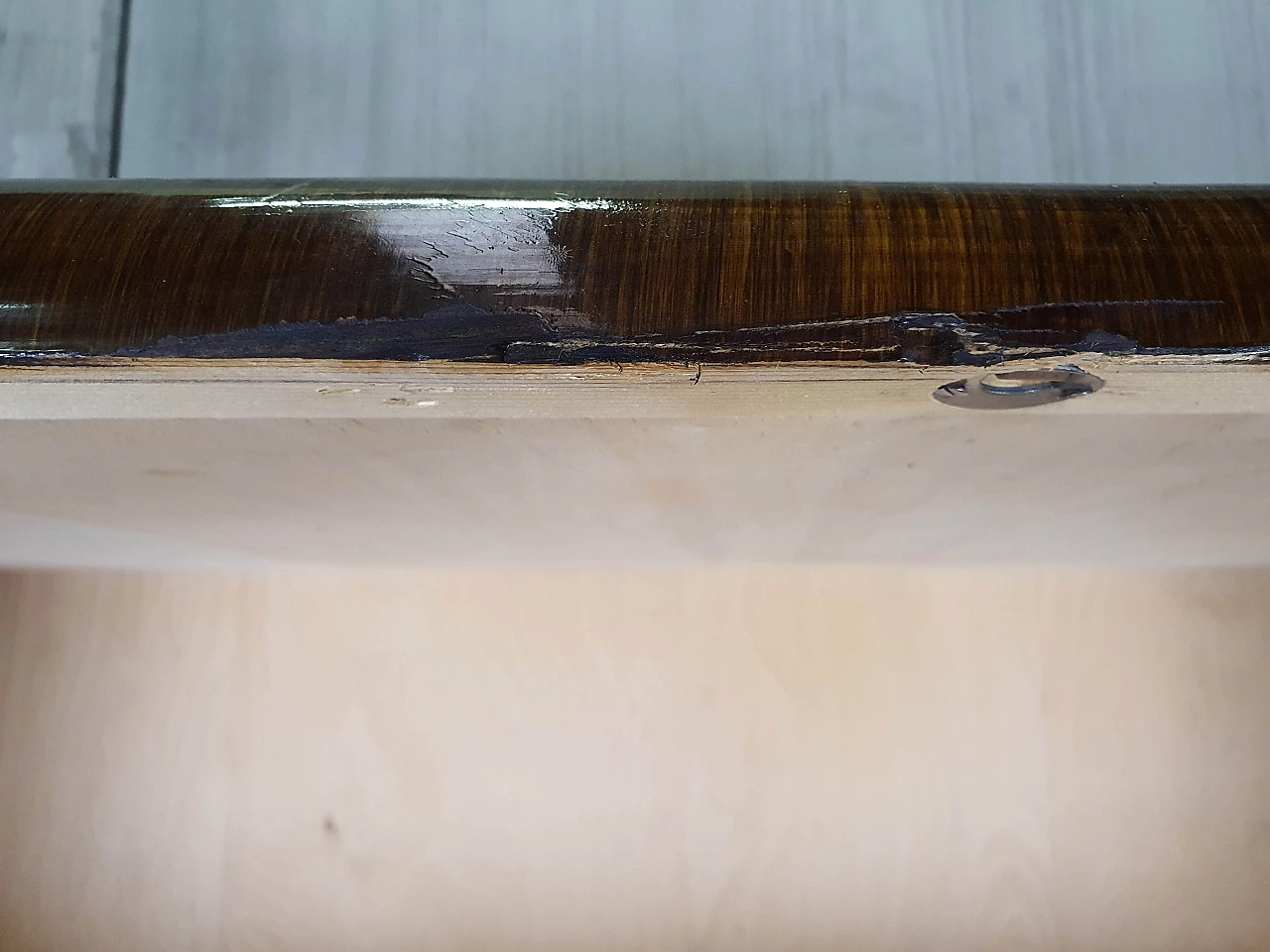 Libreria in radica di mogano a cinque ripiani regolabili, anni '50 7