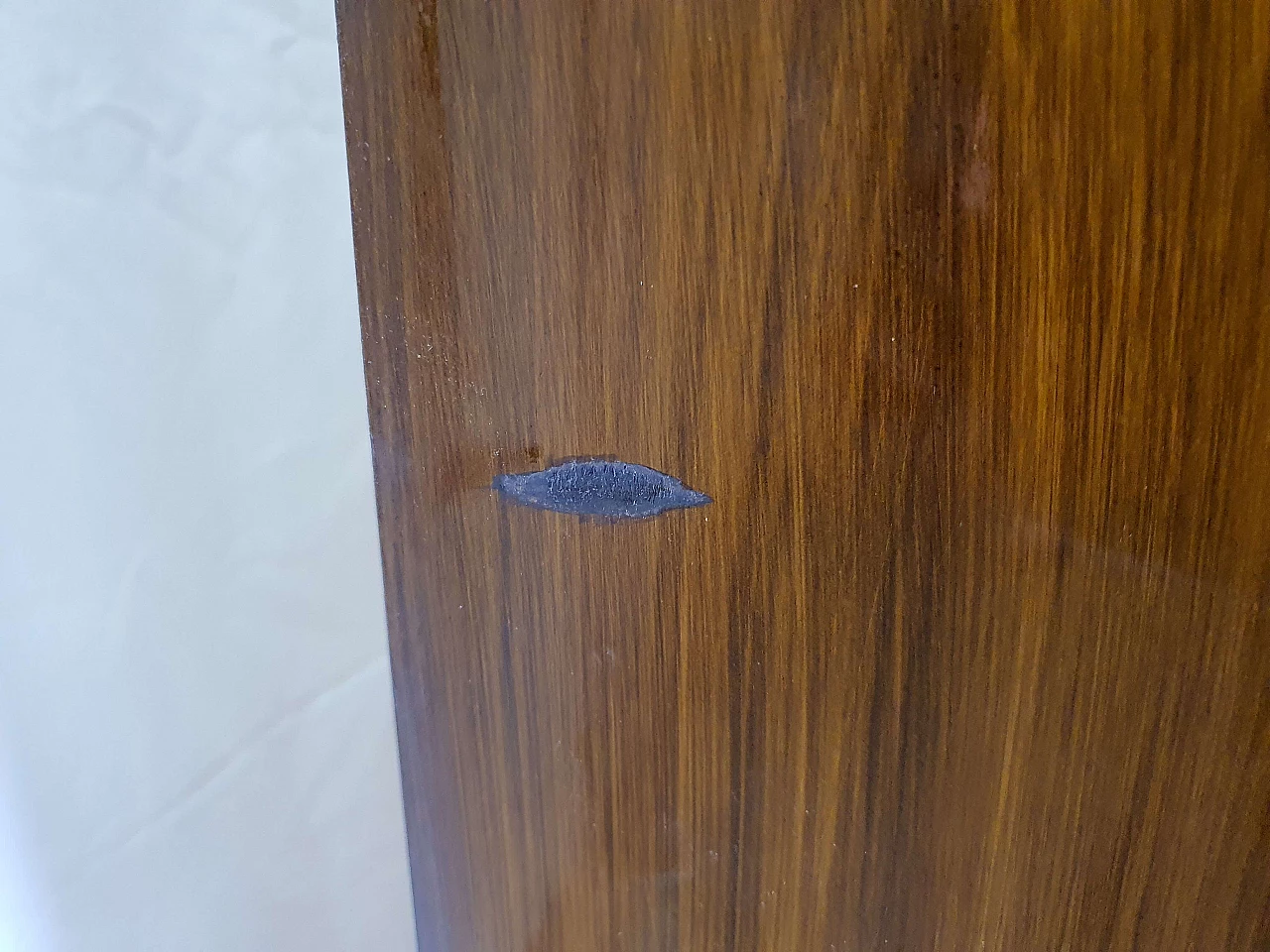 Libreria in radica di mogano a cinque ripiani regolabili, anni '50 27