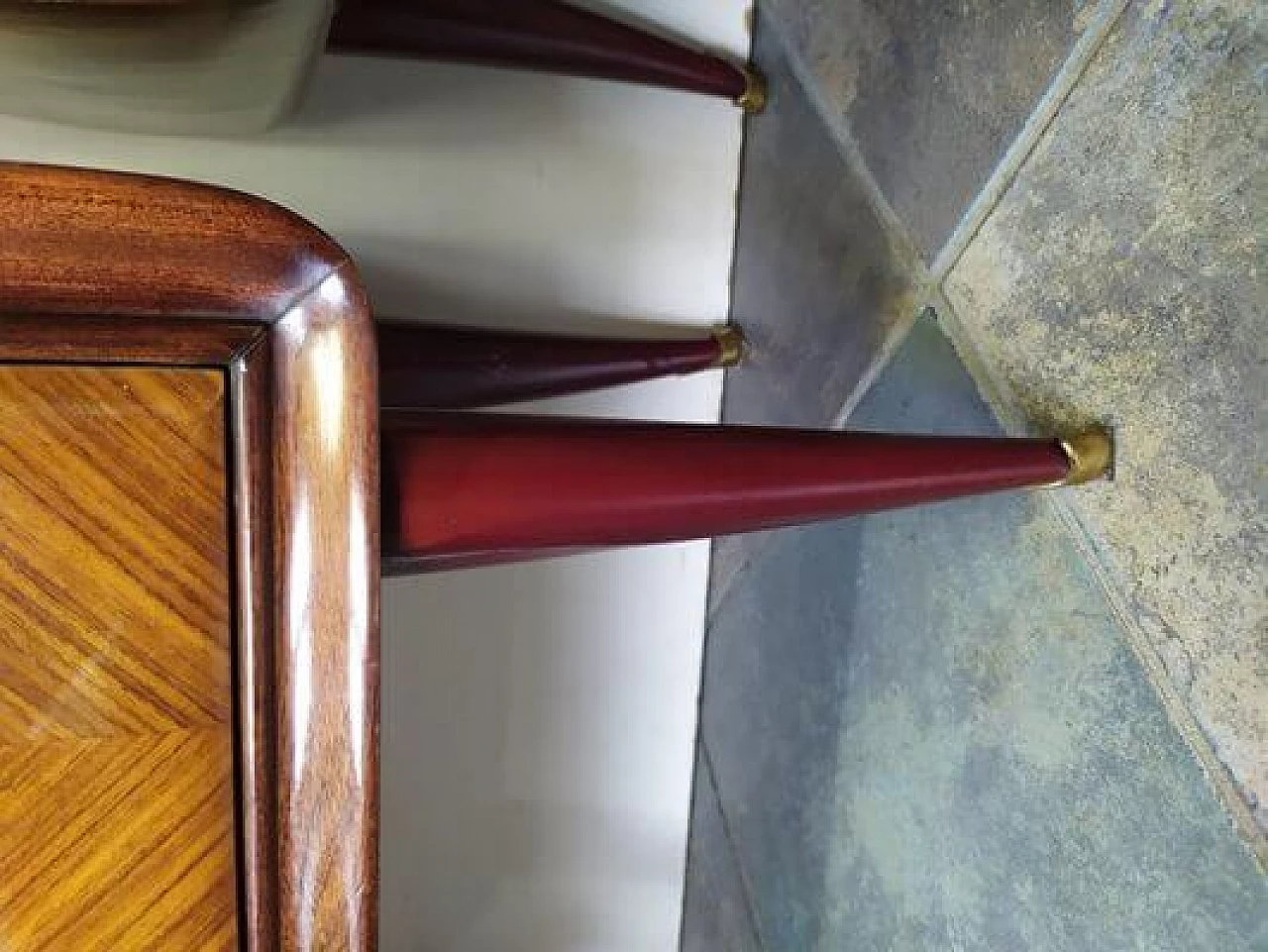 Pair of bedside tables in wood and glass attributed to Paolo Buffa, 1950s 3