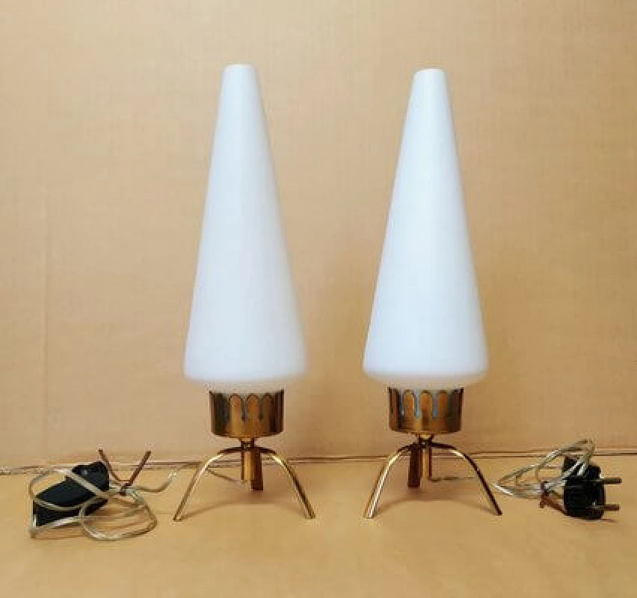 Pair of table lamps attributed to Angelo Lelli for Arredoluce, 1950s 1