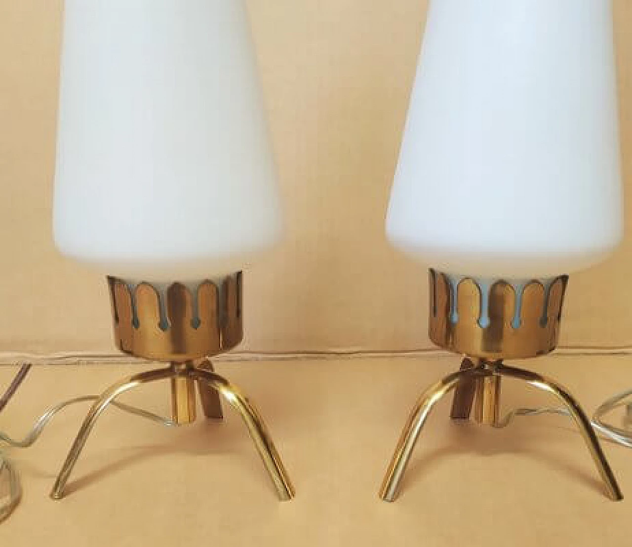 Pair of table lamps attributed to Angelo Lelli for Arredoluce, 1950s 3