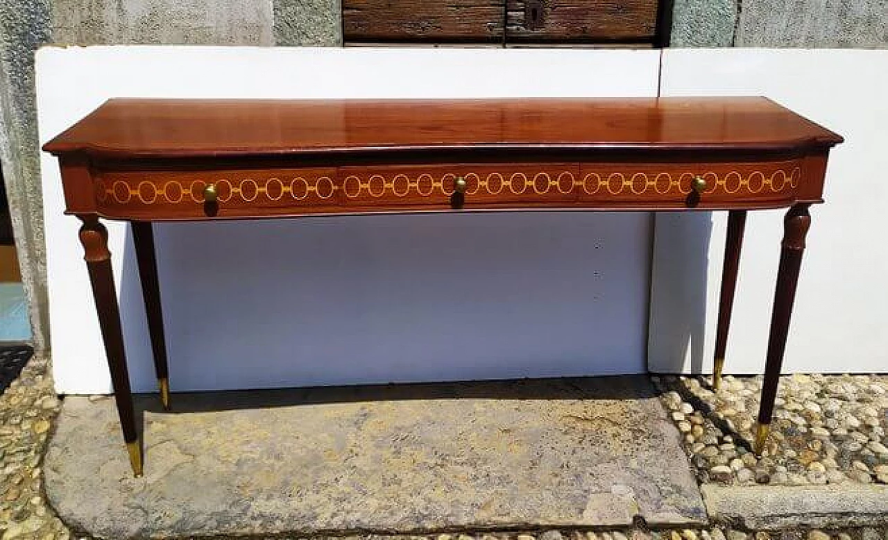 Teak console table by Paolo Buffa, 1940s 2