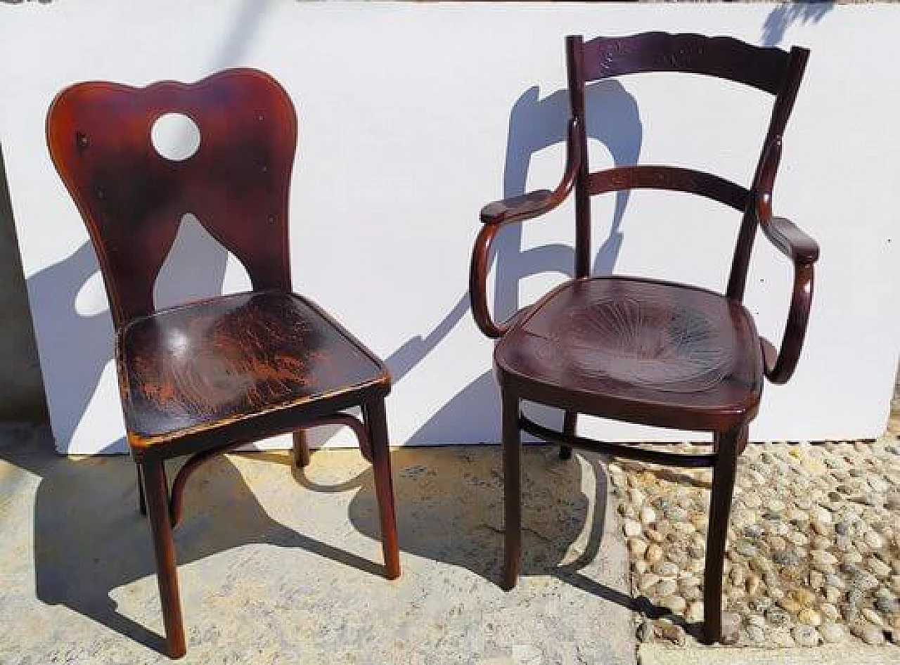 3 Beech chairs by Jacob & Josef Kohn, 1910s 6