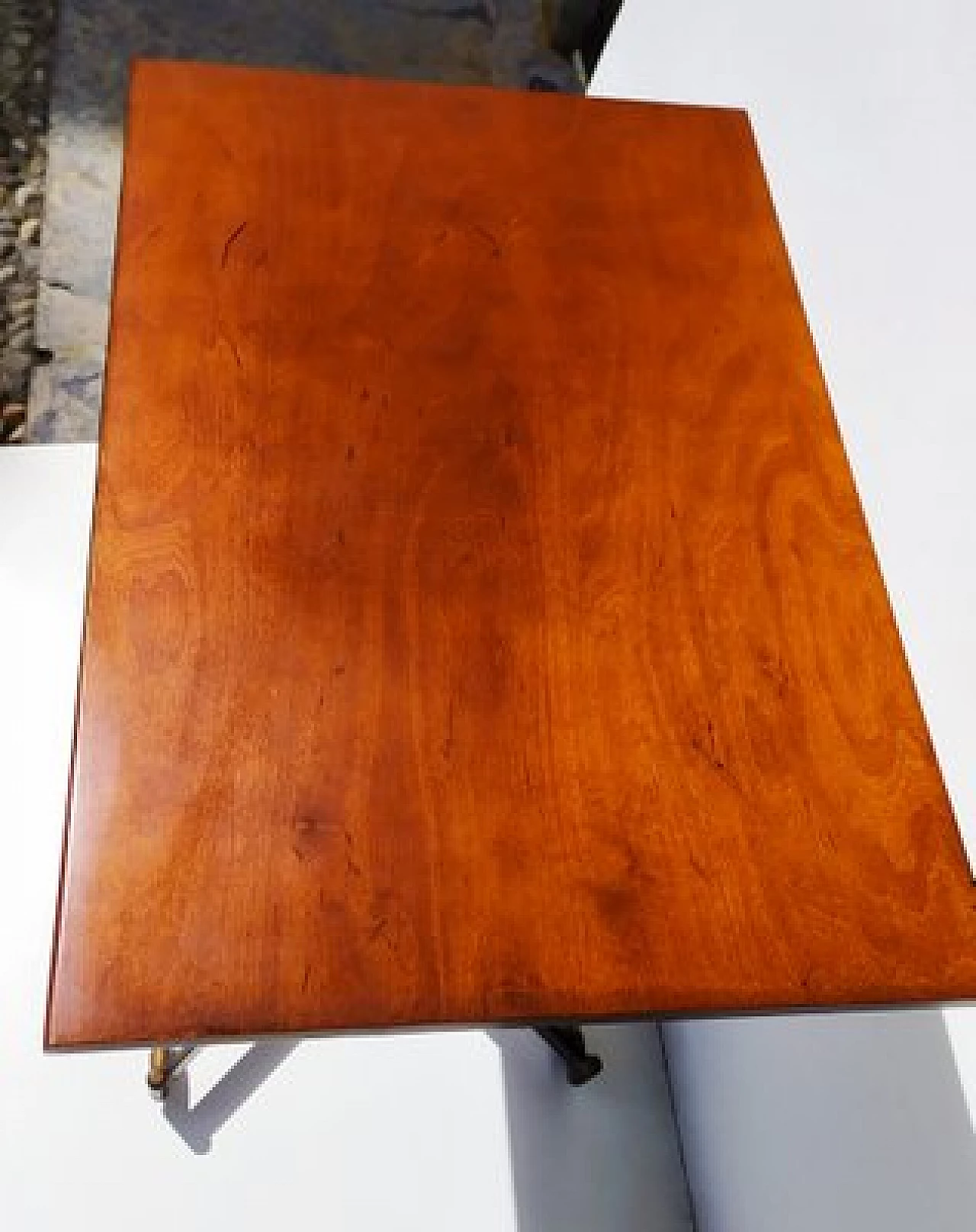 TV table with wooden top and wheels by Ignazio Gardella, 1950s 3