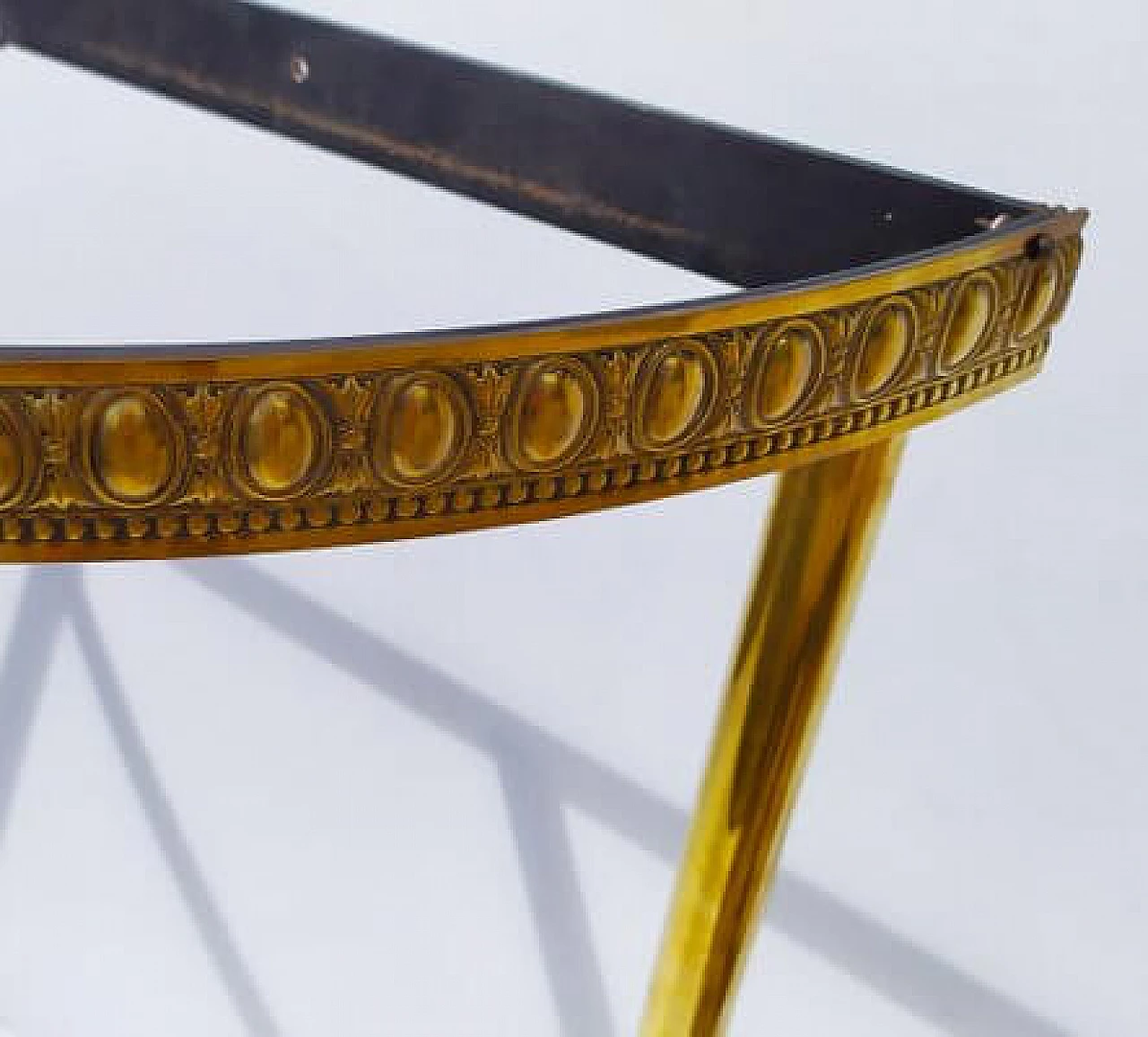 Brass console table with glass top, 1940s 4