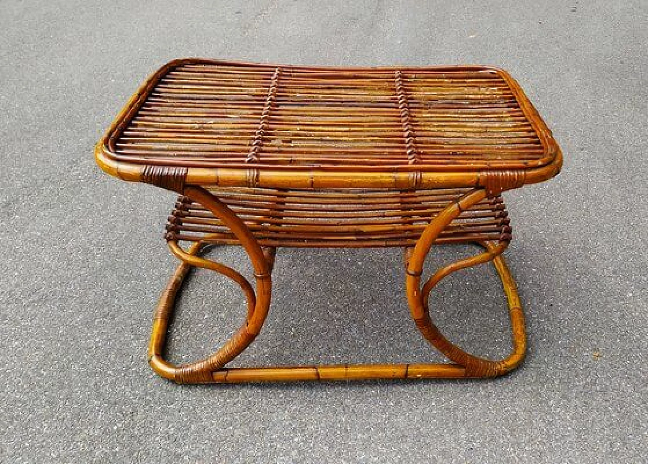 Tavolino in bamboo nello stile di Tito Agnoli, anni '50 1