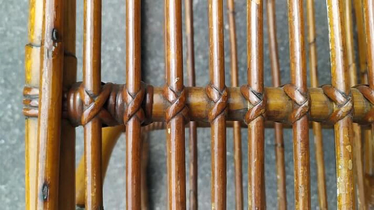 Tavolino in bamboo nello stile di Tito Agnoli, anni '50 3