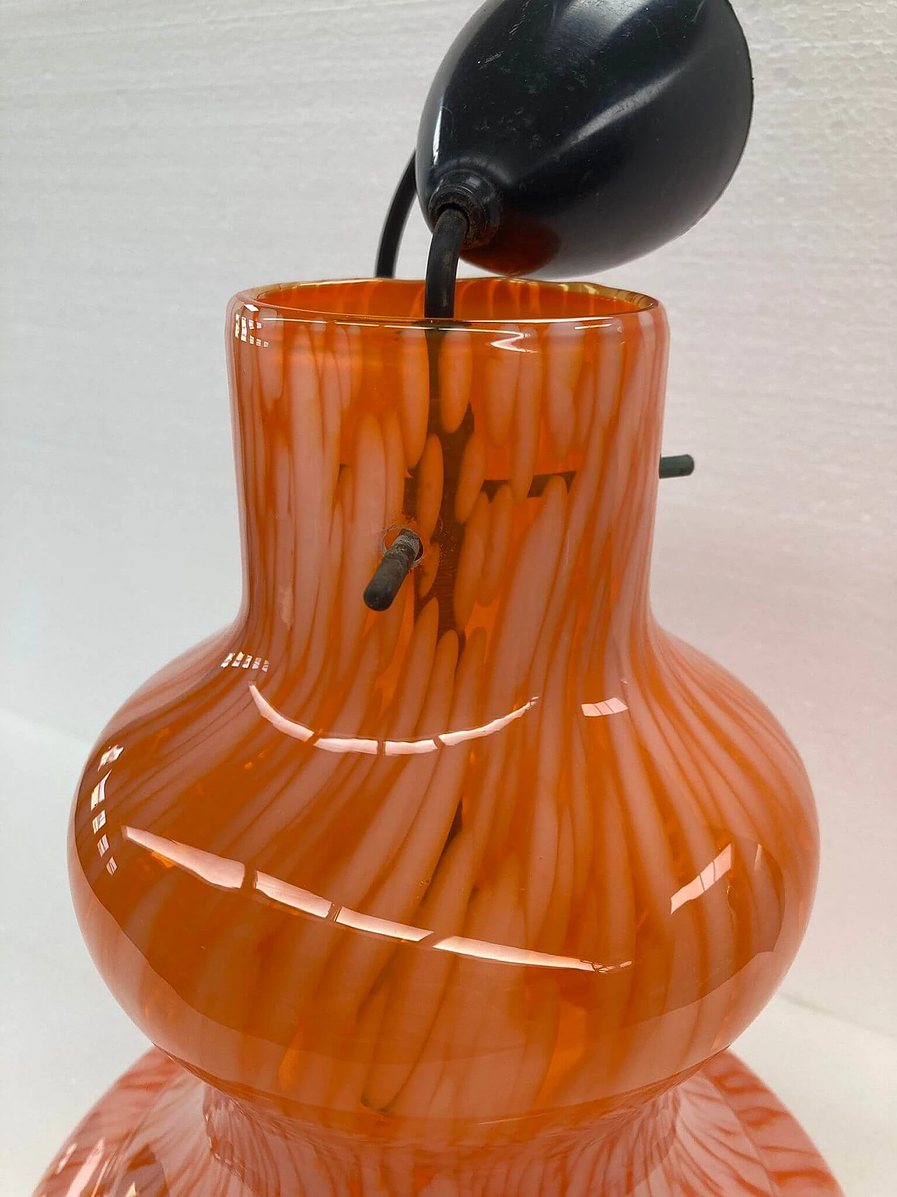 Orange Murano glass ceiling lamp, 1960s 2