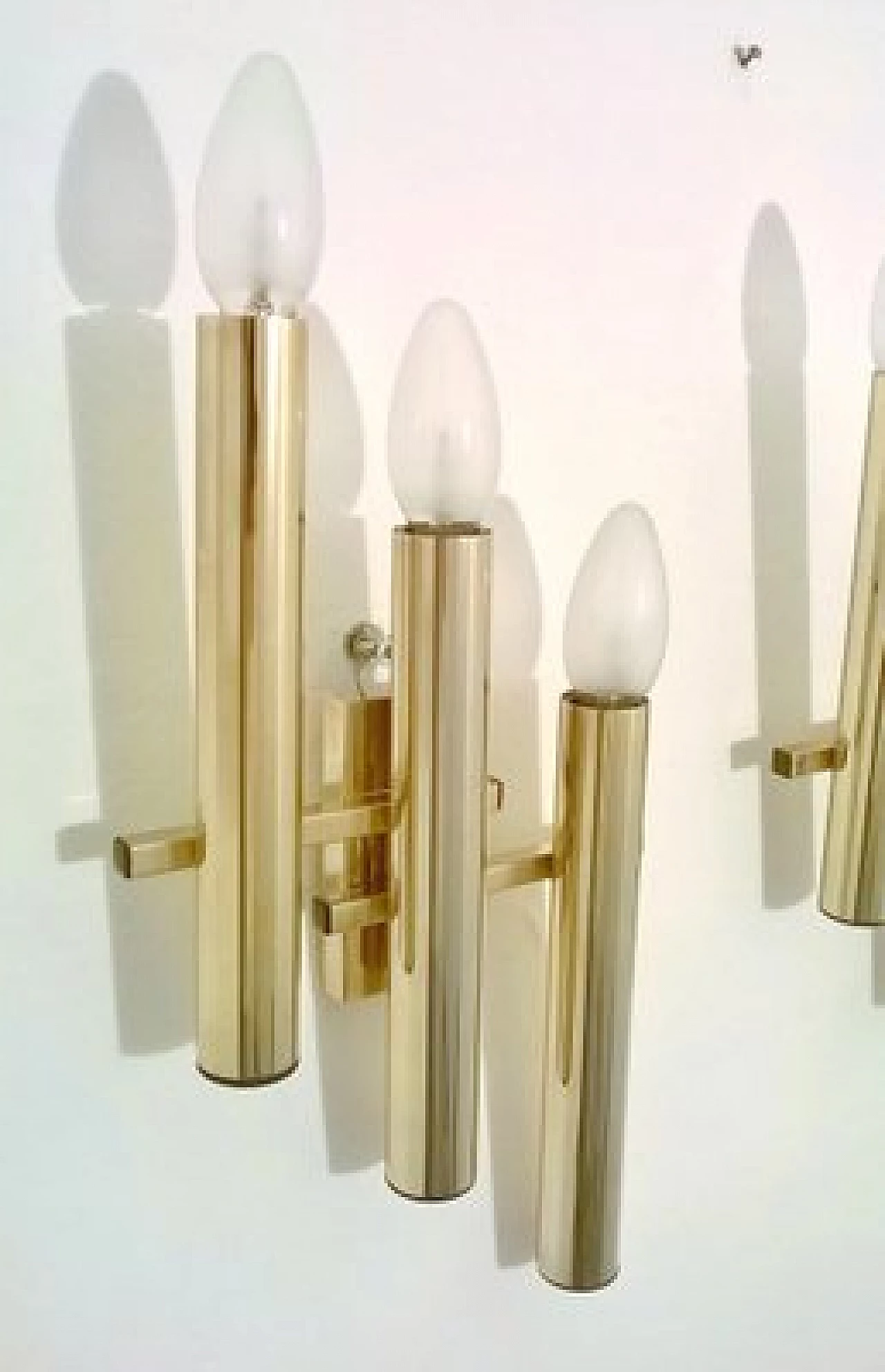 Pair of brass sconces by Gaetano Sciolari, 1970s 3