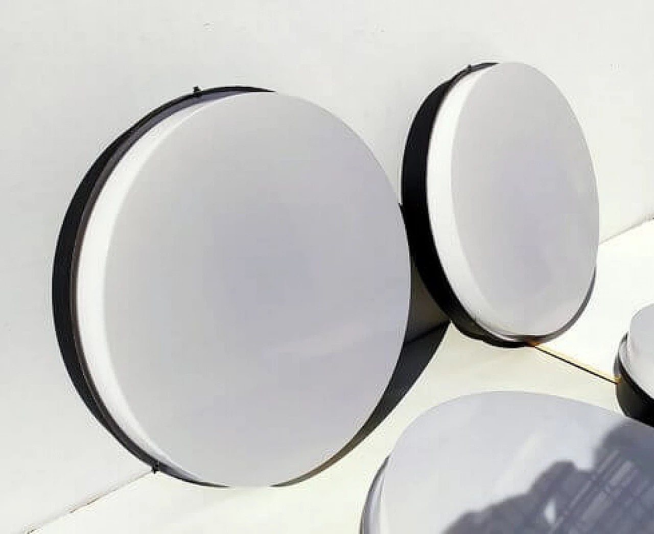 4 Ceiling lamps in aluminum and plastic by Stilnovo, 1960s 3