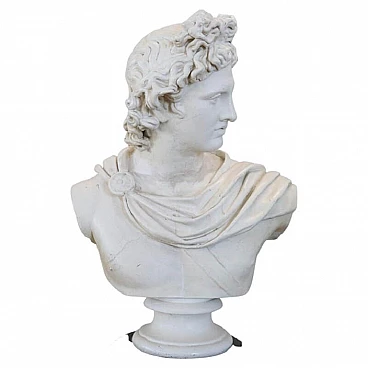 Busto in gesso di Apollo in stile Neoclassico, anni '40