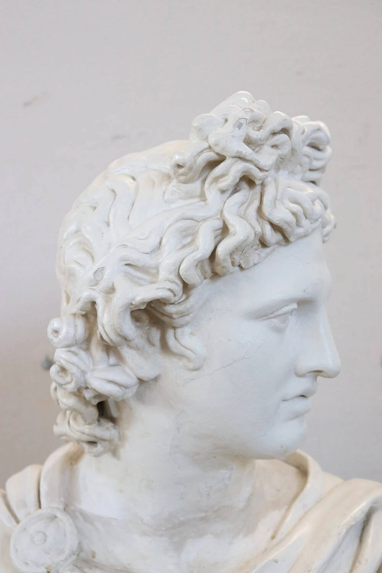 Busto in gesso di Apollo in stile Neoclassico, anni '40 2