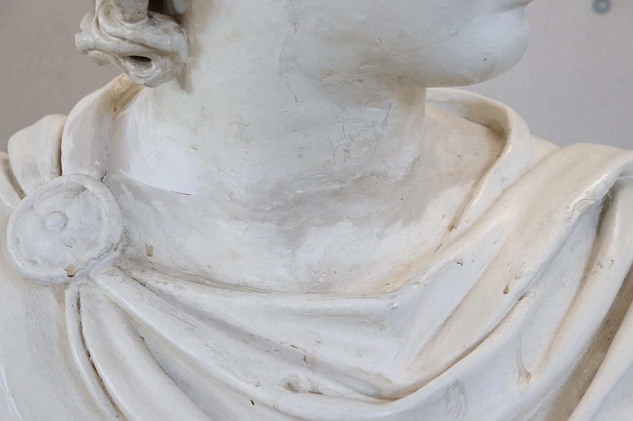 Busto in gesso di Apollo in stile Neoclassico, anni '40 3