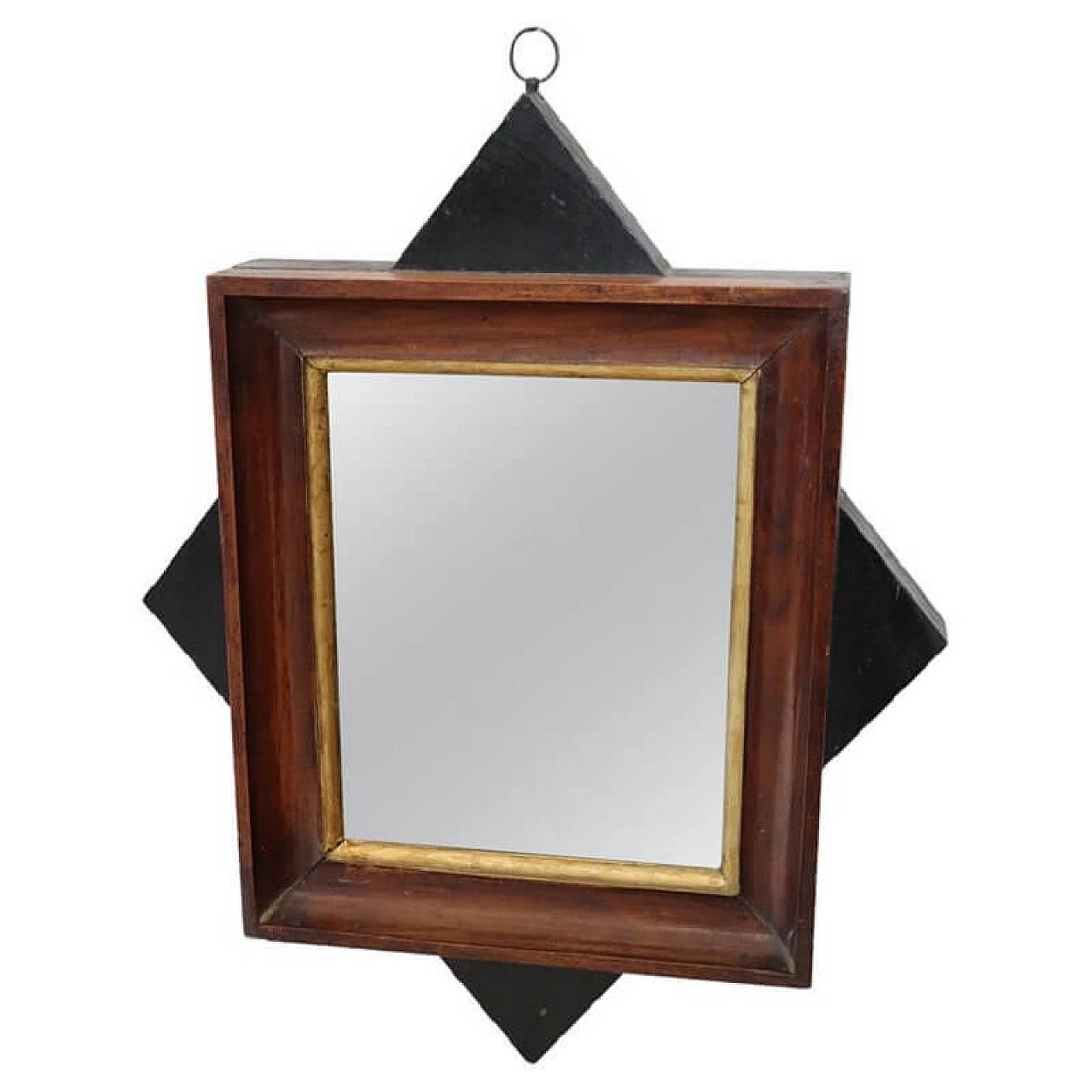 Walnut mirror with star-shaped frame, early 19th century 1