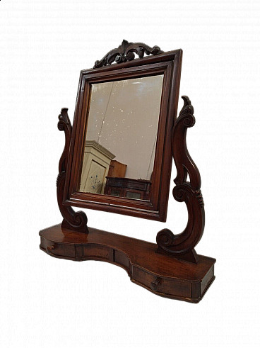 Louis Philippe walnut cheval table mirror, mid-19th century