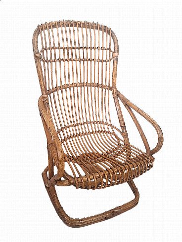 Bamboo armchair attributed to Tito Agnoli, 1970s