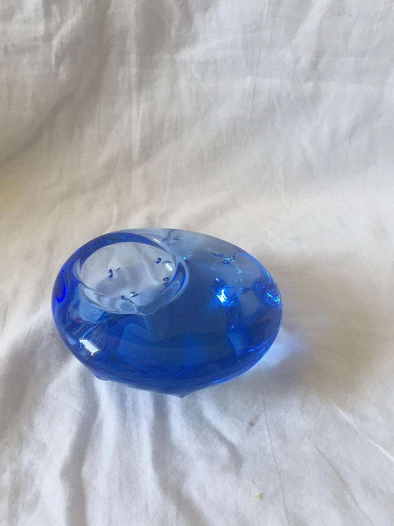 Barovier style blue Murano glass ashtray, 1970s 3