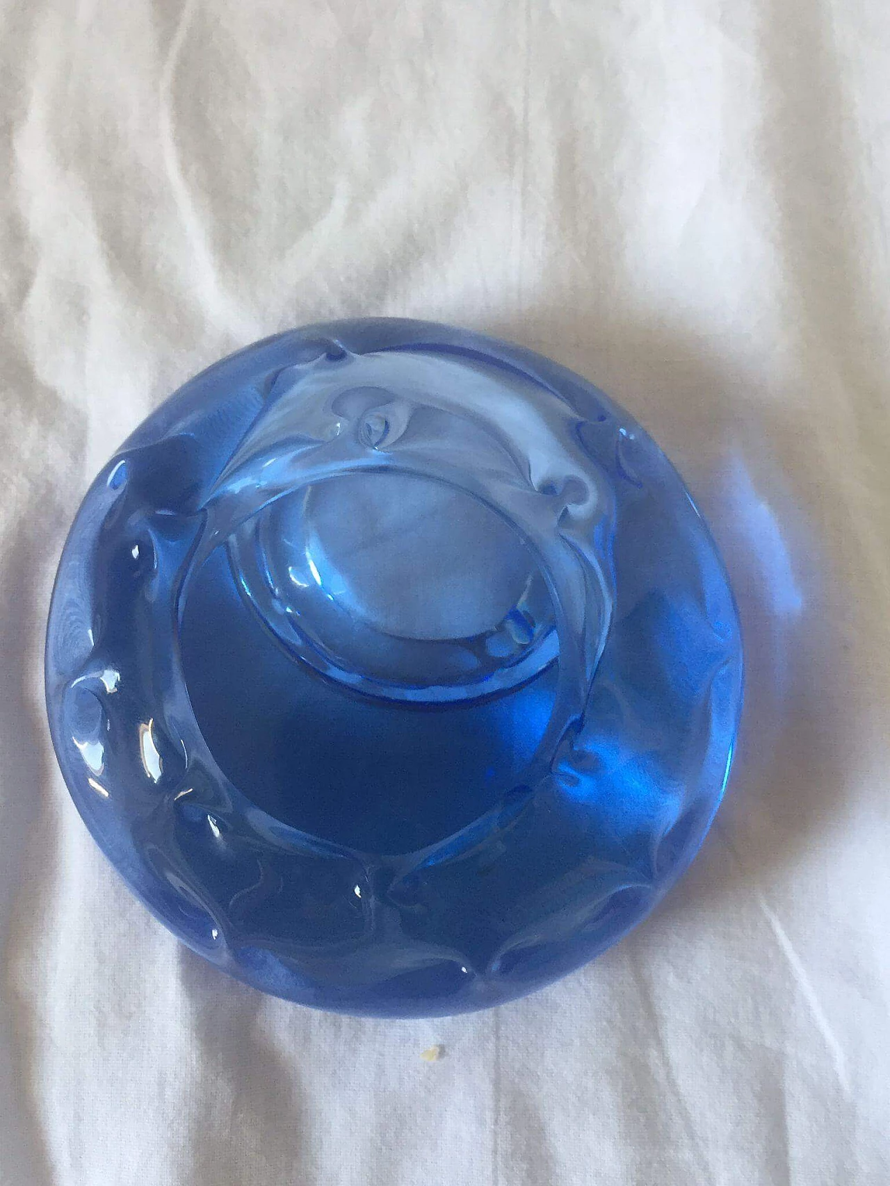 Barovier style blue Murano glass ashtray, 1970s 12