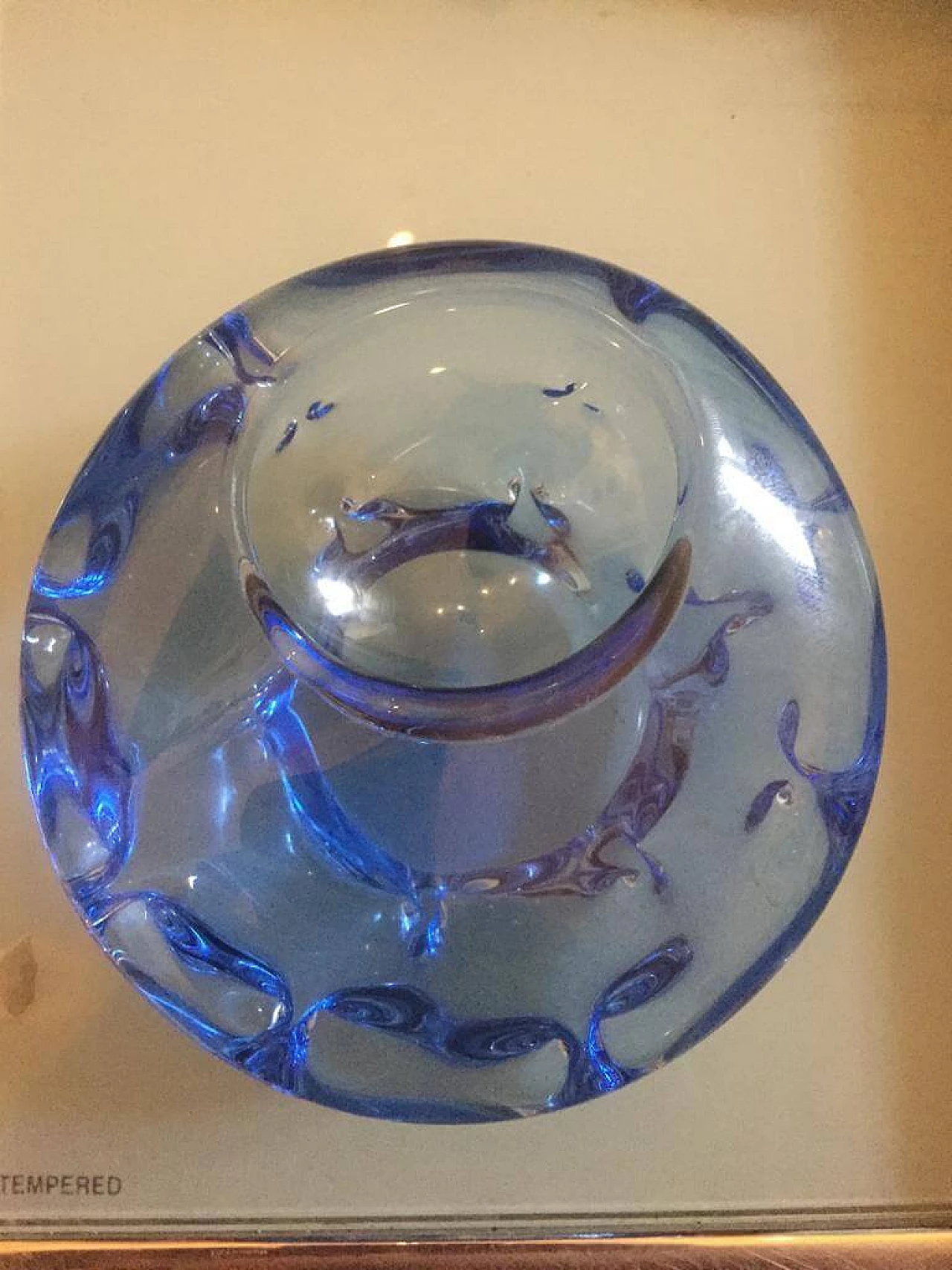 Barovier style blue Murano glass ashtray, 1970s 13