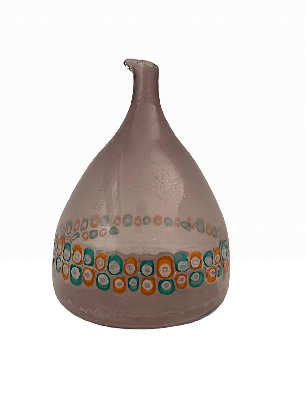 Eggplant-colored truncated cone vase in Murano glass for Vistosi, 1970s 10