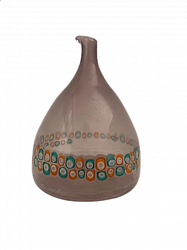 Eggplant-colored truncated cone vase in Murano glass for Vistosi, 1970s