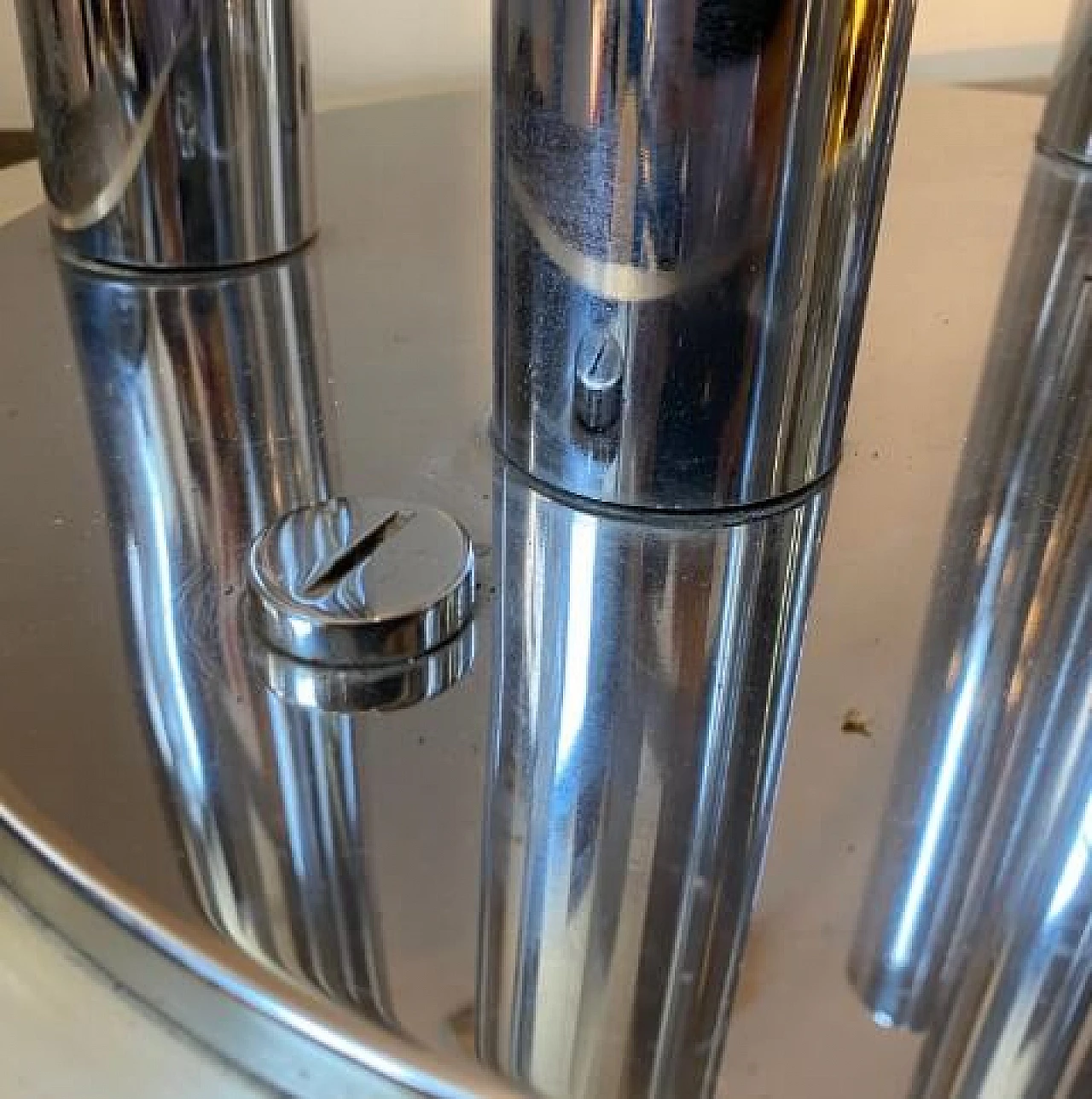 Steel and aluminum table lamp by Reggiani, 1970s 4