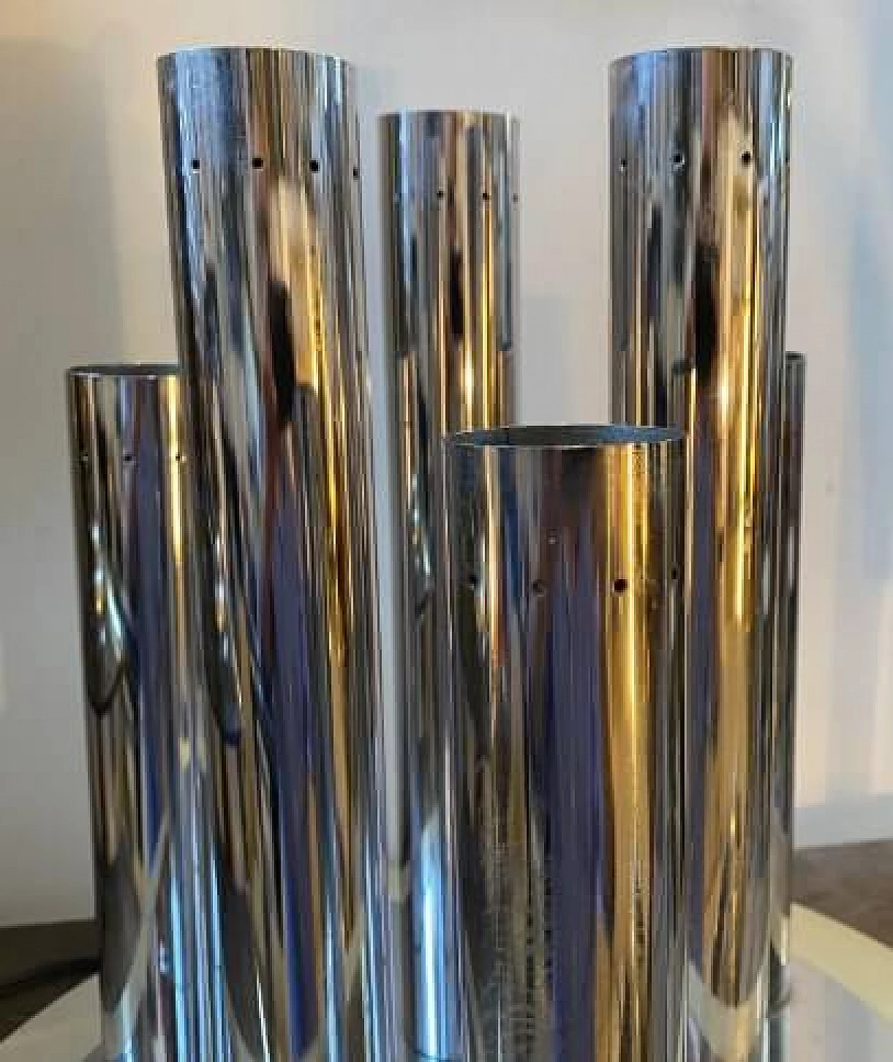 Steel and aluminum table lamp by Reggiani, 1970s 7
