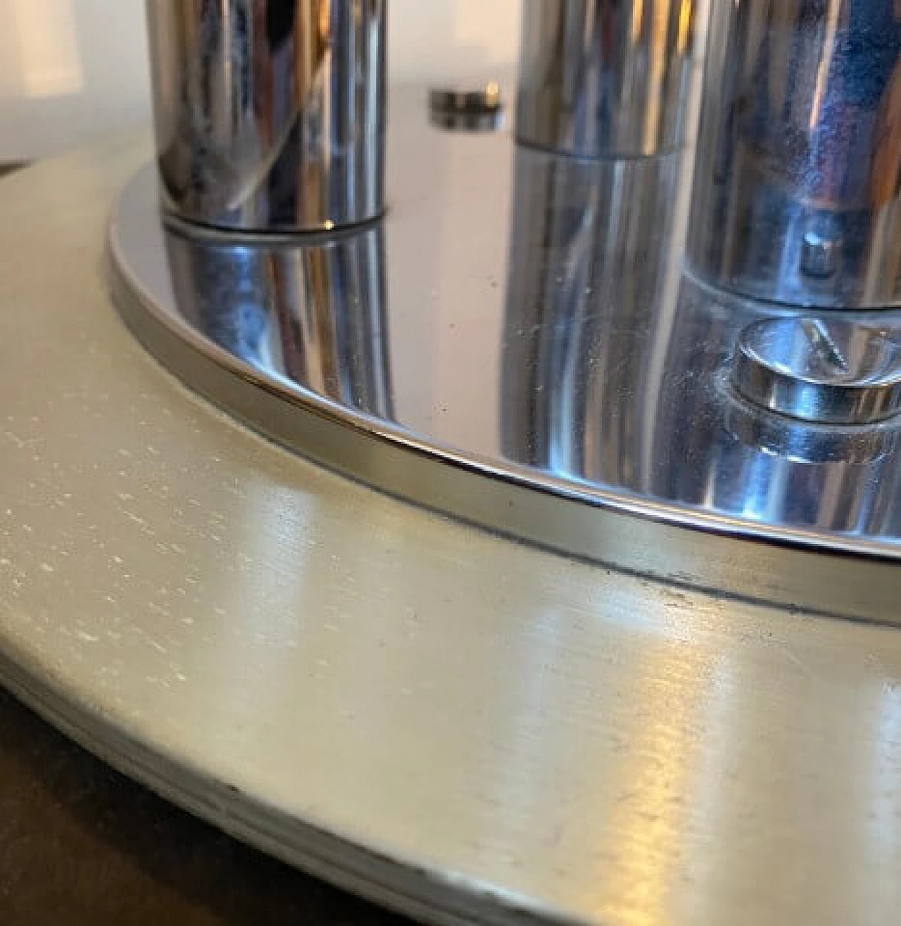 Steel and aluminum table lamp by Reggiani, 1970s 11