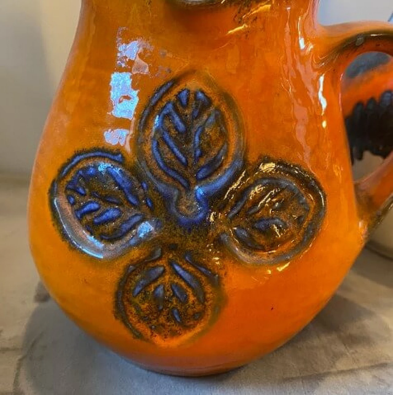 Pair of Fat Lava ceramic pitchers, 1970s 2