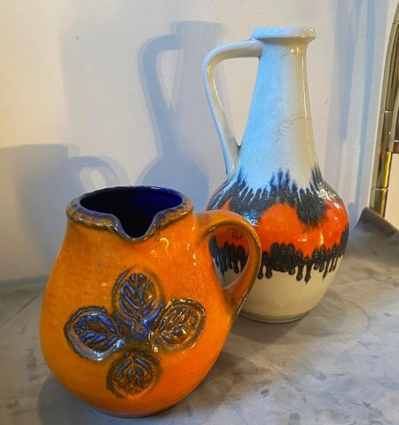 Pair of Fat Lava ceramic pitchers, 1970s 9