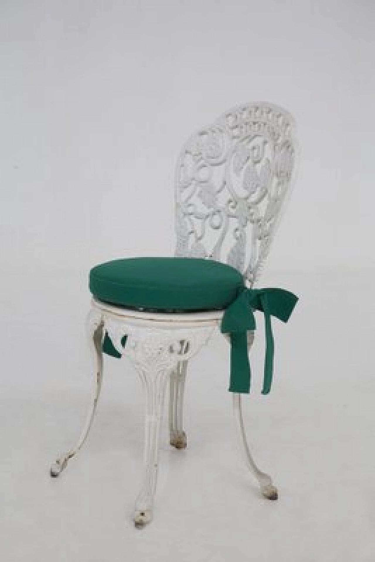 Coppia di sedie vittoriane in ghisa e tessuto originale, '800 1