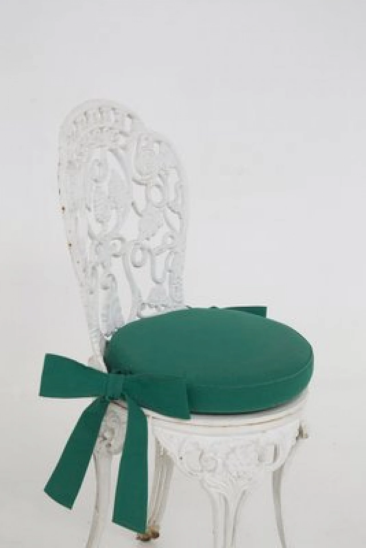 Coppia di sedie vittoriane in ghisa e tessuto originale, '800 7