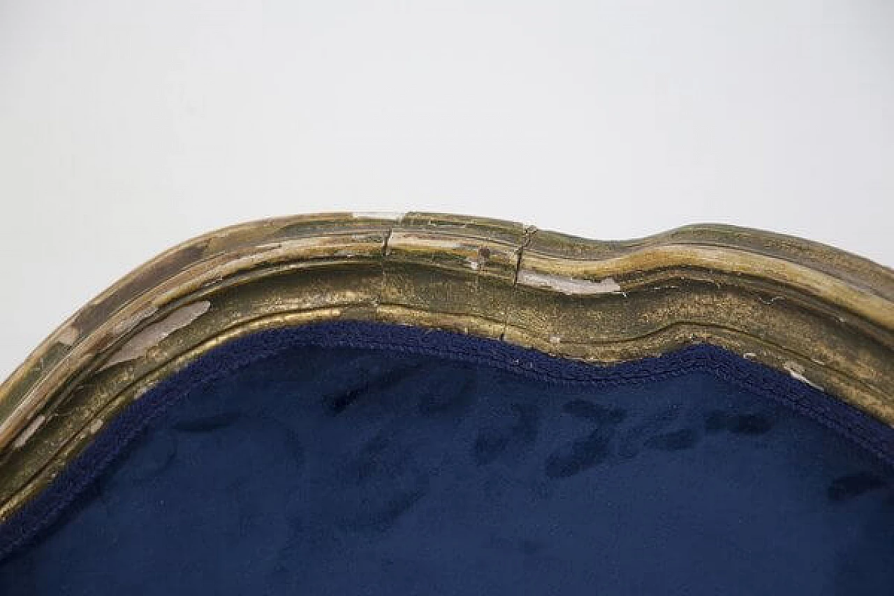 Poltrona in velluto blu e legno dorato, '800 4