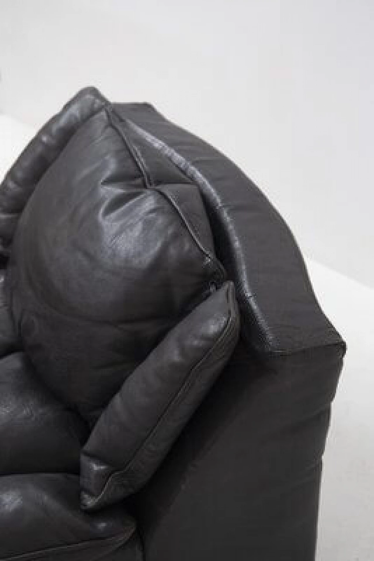 Pair of leather and steel armchairs by Luciano Frigerio, 1960s 2