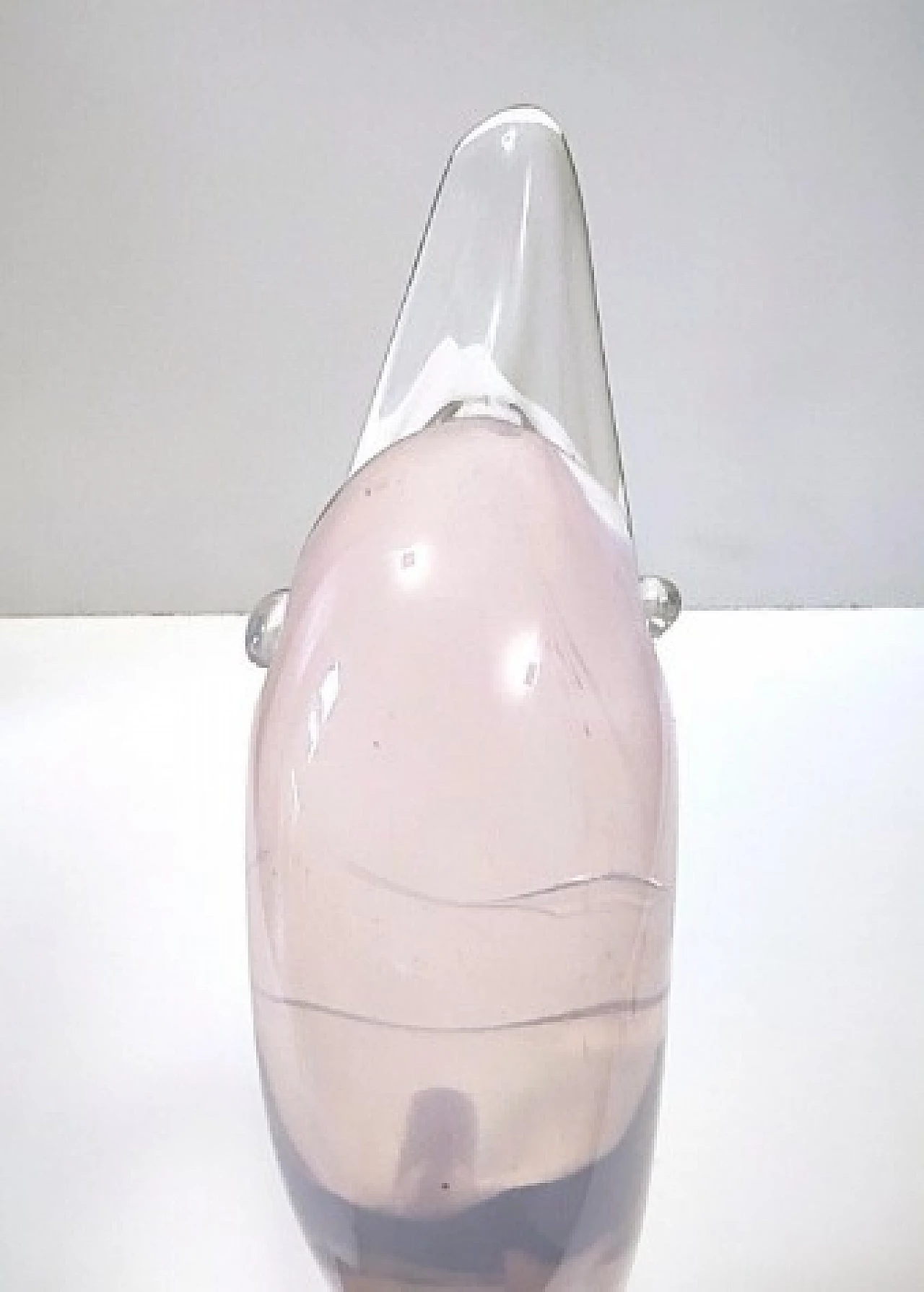 Cigno in vetro di Murano sommerso rosa di Elio Raffaeli, anni '80 10