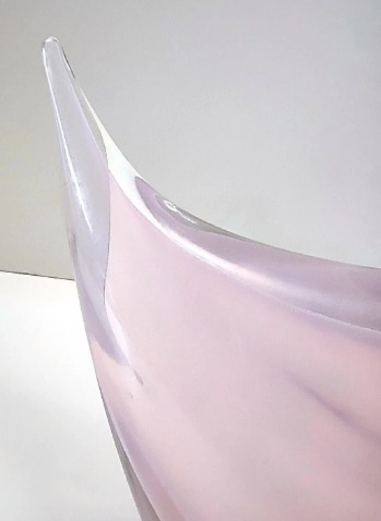 Cigno in vetro di Murano sommerso rosa di Elio Raffaeli, anni '80 13