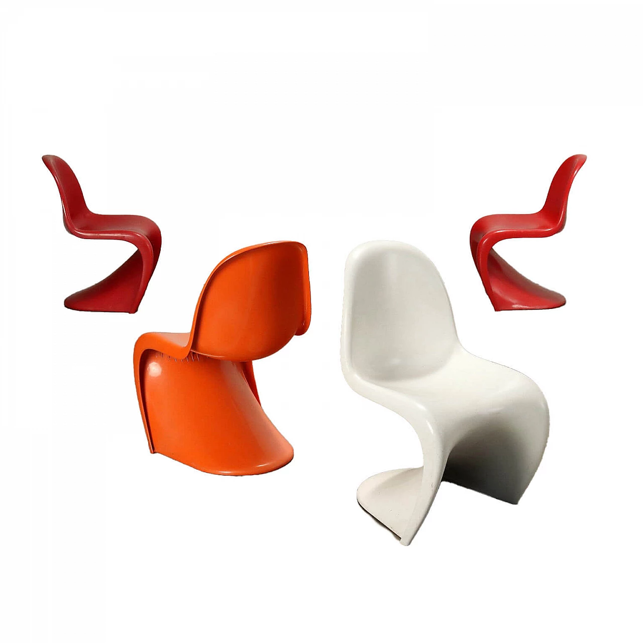 4 Sedie Panton di Verner Panton per Vitra, anni '60 1
