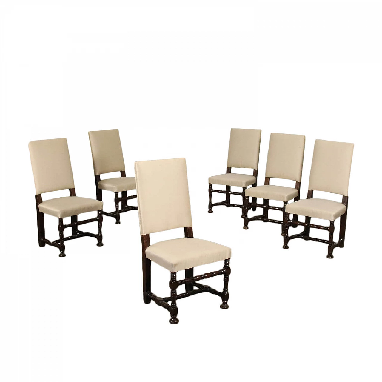 Group of 6 spool chairs, 18th century 1