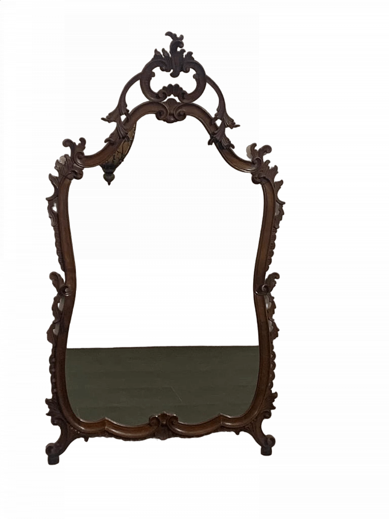 Baroque style mirror in carved wood, 1950s 10