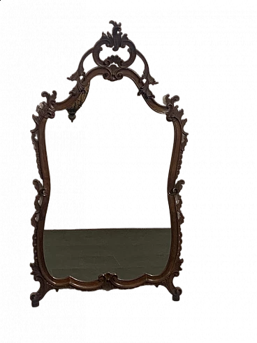 Specchio stile Barocco in legno intagliato, anni '50