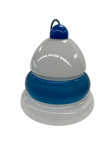 Lampada da soffitto in vetro opalino e plastica, anni '60