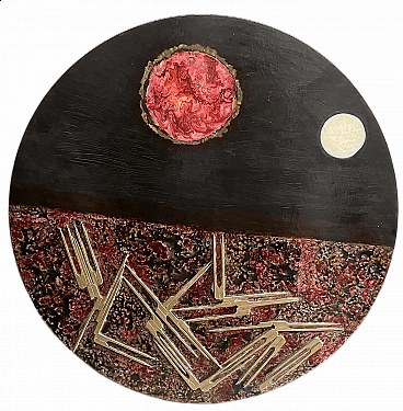 Bruno Carlino, Globe, dipinto a tempera, smalto e metallo su tavola, anni ‘2000