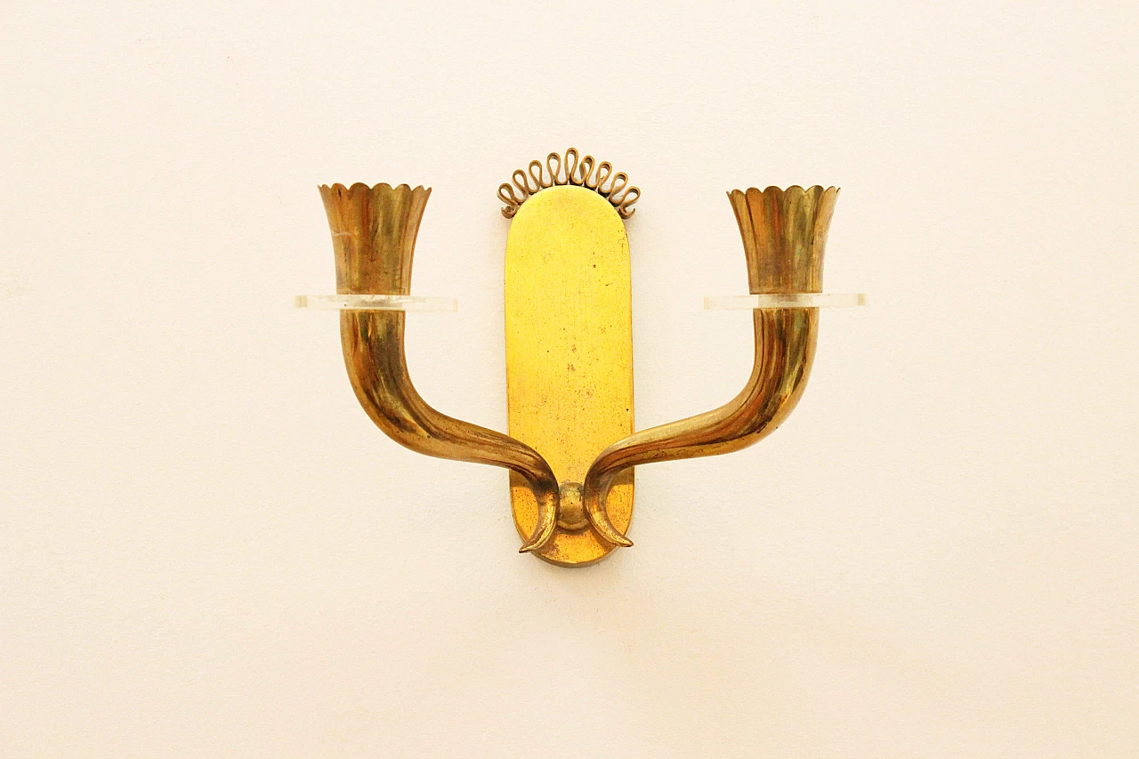 3 Gilded brass sconces by Gio Ponti, 1940s 4