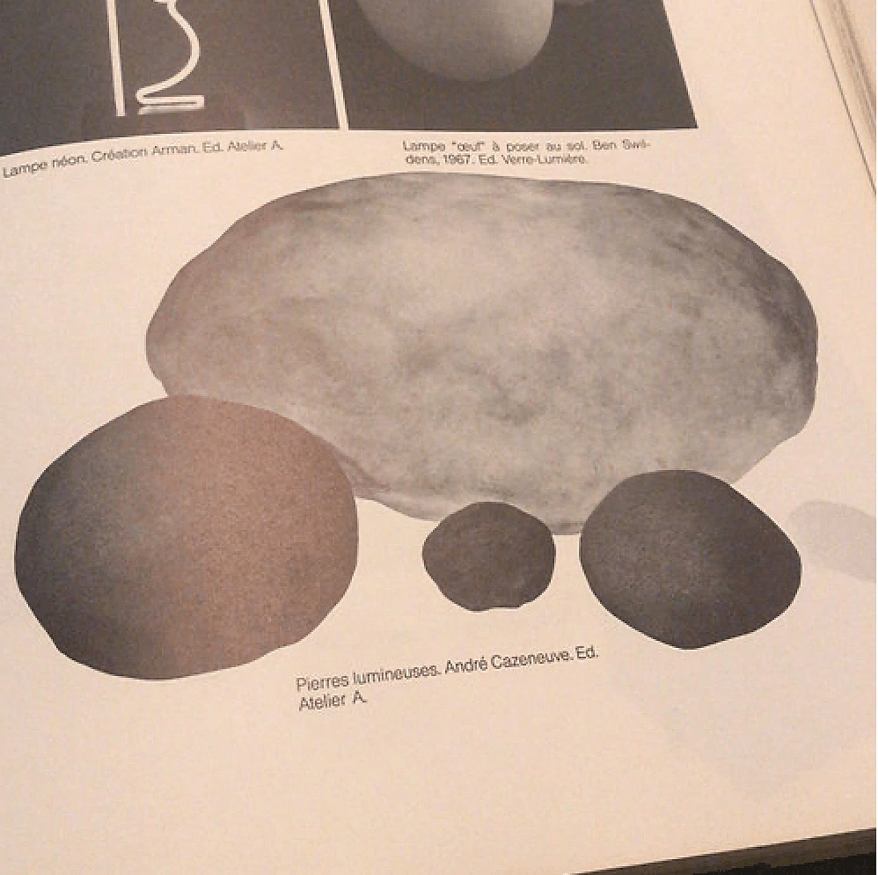 Lampada da tavolo Sasso di André Cazeneuve per Atelier A, anni '70 1